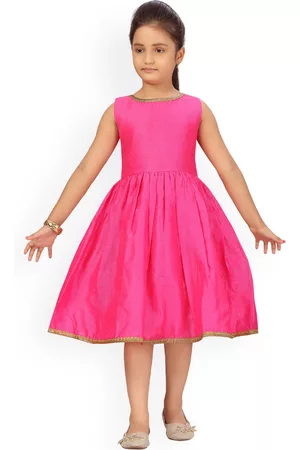 Aarika Girls Pink Fit & Flare Dress