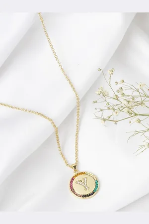 Joker & Witch Gold-Toned Alphabet Y Necklace