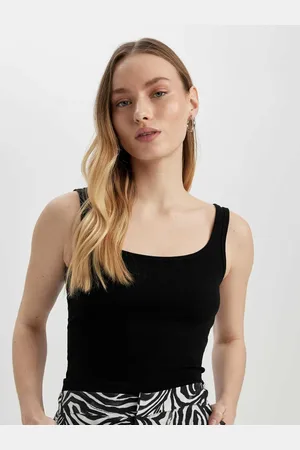 DeFacto Cotton Scoop Neck Sleeveless Fitted Top