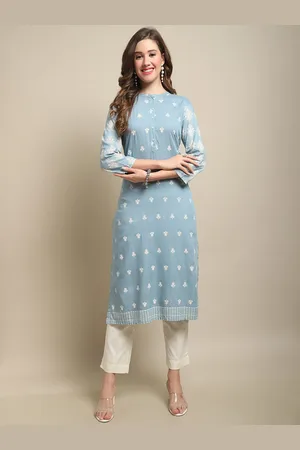 CANTABIL Mandarin Collar Floral Printed Straight Kurta