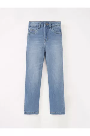Ed-a-Mamma Girls Mid-Rise Light Fade Stretchable Cotton Jeans