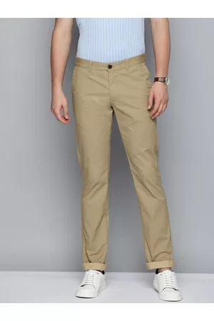 Buy INDIAN TERRAIN Olive Mens Kruger Fit Printed Trousers | Shoppers Stop