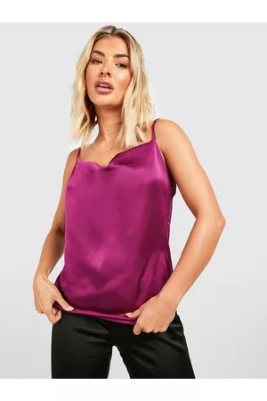 Boohoo Satin Cowl Neck Top