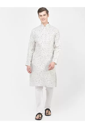 SG LEMAN Abstract Printed Mandarin Collar Regular Kurta with Pyjamas