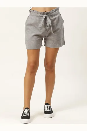 IQRAAR Women Grey Cotton Shorts
