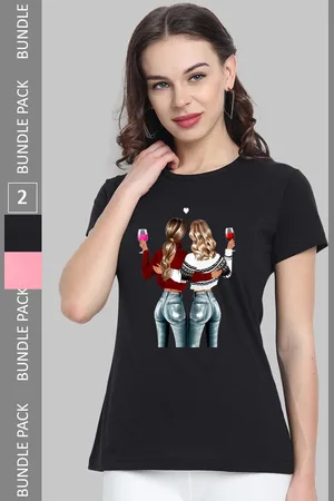 Chozi Pack Of 2 Printed Bio Finish Running Cotton T-shirt