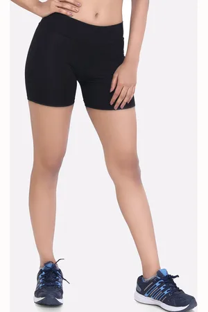 LAASA  SPORTS Women Black Skinny Fit Training or Gym Sports Shorts