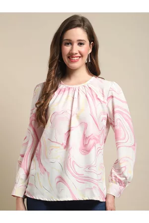CANTABIL Abstract Printed Cuffed Sleeves Regular Top
