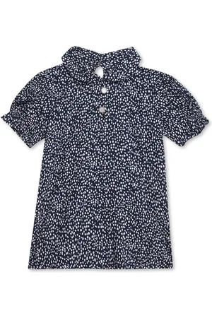 CANTABIL Abstract Printed Peter Pan Collar Puff Sleeves Regular Top