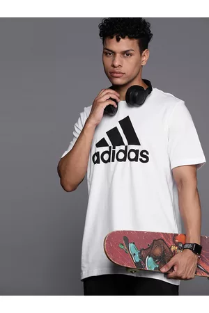 adidas Men IN Brand Logo Printed Pure Cotton T-shirt