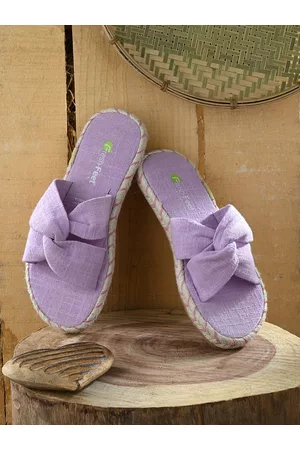FRESH 1947 FEET Women Canvas Open Toe Flats With Bows