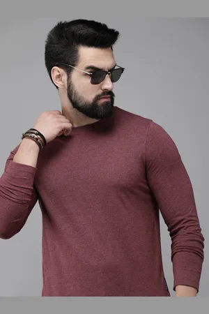 Roadster The Lifestyle Co. Men Solid Round Neck Long Sleeves Casual T-shirt