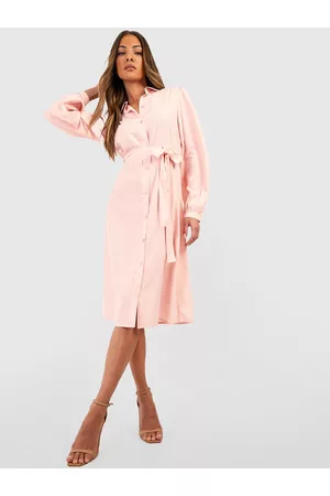 Boohoo Shirt Midi Dress with Belt