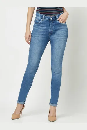 Crimsoune Club Women Slim Fit Heavy Fade Stretchable Whiskers Jeans