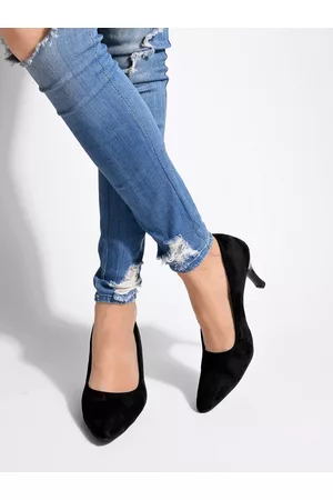 Shoetopia Pointed Toe Suede Slim Heel Pumps