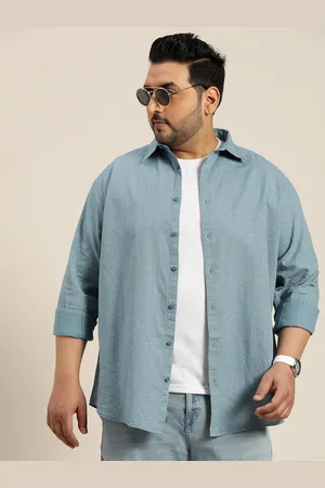 Sztori Men Plus Size Pure Cotton Opaque Printed Casual Shirt
