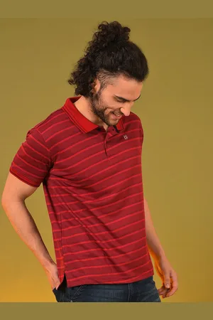 Campus Striped Polo Collar Cotton T-shirt