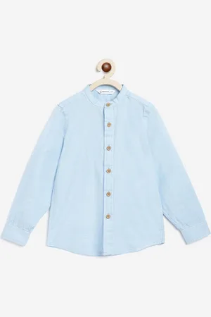 Campana Boys Mandarin Collar Opaque Cotton Casual Shirt