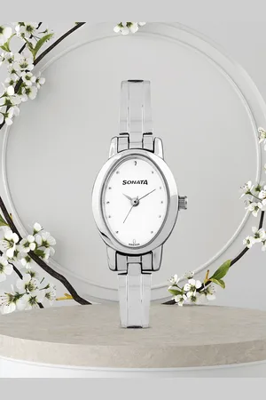 Sonata Women White Dial Watch 8100SM01