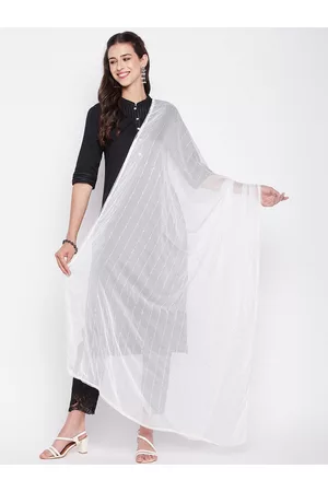 Clora Creation Embroidered Dupatta with Sequinned