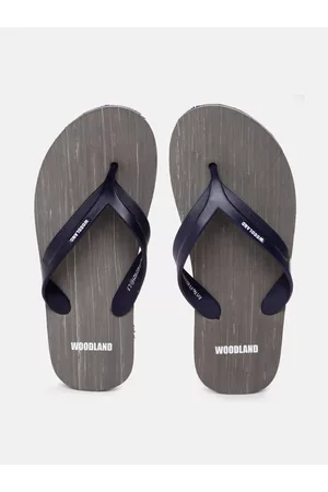 Woodland Men Brand Logo Print Detail Thong Flip-Flops