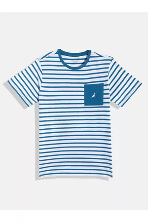Nautica Boys Pure Cotton Striped T-shirt