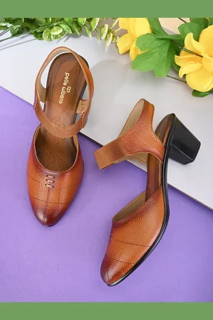 Pelle Albero Textured Leather Block Heel Mules