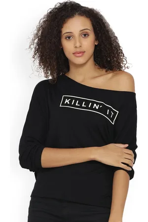 Campus Women Black Printed Top
