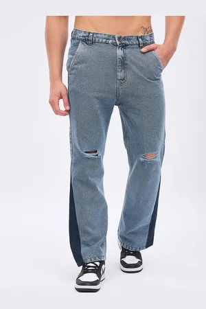 FUGAZEE Men Slash Knee Bootcut Flared Cotton Jeans