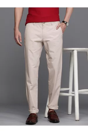 Louis Philippe Men Micro Ditsy Printed Slim Fit Chinos Trousers