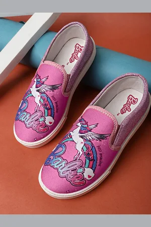 Kidsville Girls Barbie Printed Canvas Comfort Sandals