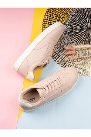Tokyo Talkies Women Peach-Coloured Textured Sneakers