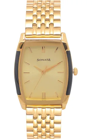 Sonata Men Gold-Toned Analogue Watch NK7080YM02