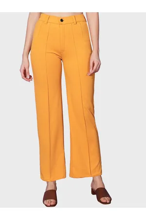 BuyNewTrend Women High-Rise Relaxed Trousers