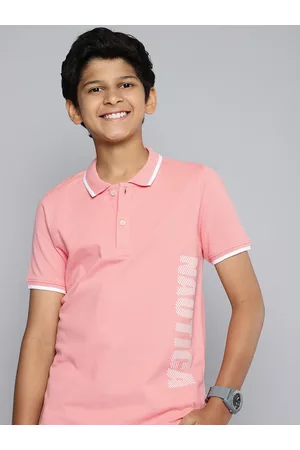 Nautica Boys Pure Cotton Brand Logo Printed Polo Collar T-shirt