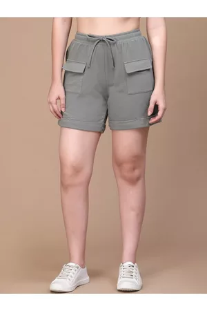 Strong And Brave Women Odour Free Mid-Rise Cotton Sports Shorts
