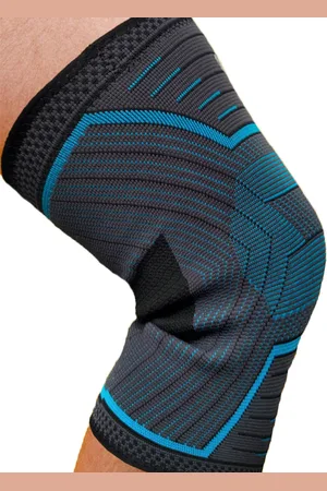 BOLDFIT Blue & Black Nylon Gym Knee Cap