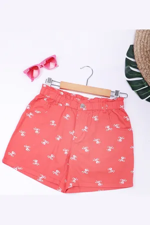 Gini and Jony Girls Floral Printed Mid-Rise Cotton Shorts