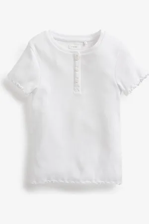 Next Girls Ribbed Short Sleeves T-shirt