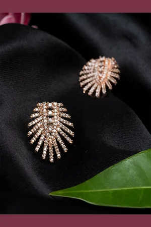 HOUSE OF ARLI Rose Gold-Plated Spiked Stud Earrings