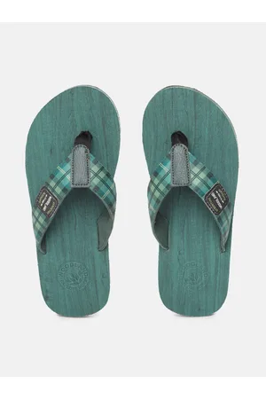 Woodland Men Checked Thong Flip-Flops