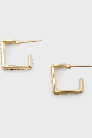 20Dresses Gold-Plated Square Half Hoop Earrings