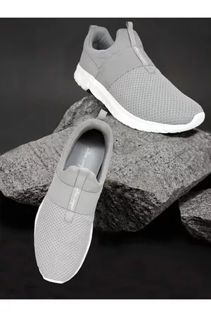 Allen Cooper Men Grey Mesh Running Shoes