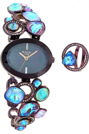 Titan Women Blue Analogue Watch & Ring 95126QM01F