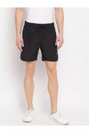 Richlook Men Black Mid-Rise Outdoor Sports Shorts