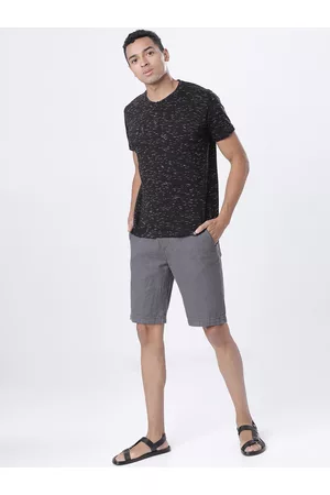 Highlander Men Grey Solid Lounge Shorts