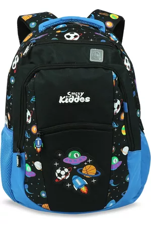 Smily Kiddos Rucksacks - Unisex Kids Black Graphic Contrast Detail Backpack