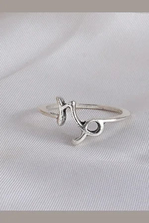 Joker & Witch Silver-Plated Capricorn Zodiac Finger Ring