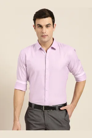 SOJANYA Men Purple Classic Regular Fit Solid Formal Shirt