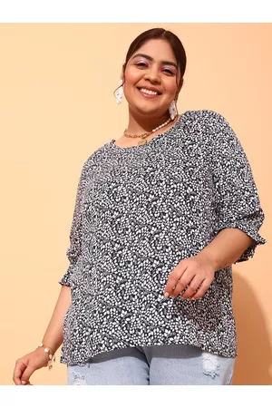 CURVY STREET Plus Size Floral Printed Top